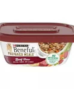 Purina Beneful High Protein, Gravy Wet Dog Food, Prepared Meals Beef Stew – 10 oz. Tub