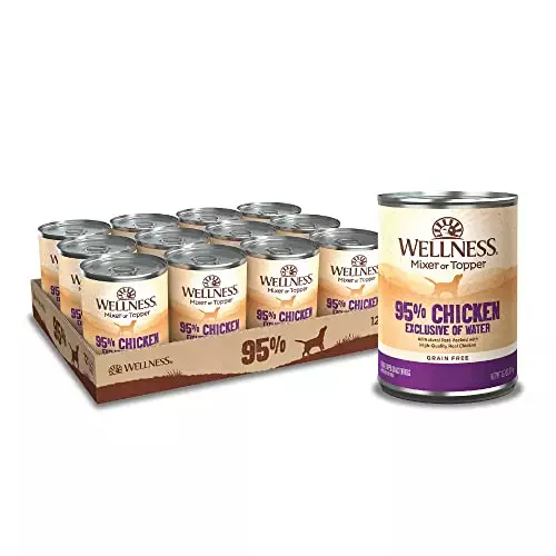 Wellness Natural Pet Food 95% Chicken Natural Wet Grain Free Canned Dog Food, 13.2-Ounce Can (Pack of 12)