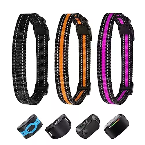 Collar Replacement Strap,3 Piece Reflective Replacement Nylon Collar Strap Dog GPS Training Bark Receiver Collars，Durable Adjustable Collar Straps for Small Medium Large Dogs