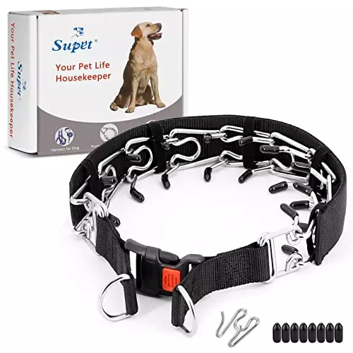 Supet Dog Training Collar for Small Medium Large Dogs with Quick Release Buckle, Adjustable No Pull Dog Collar with Nylon Cover