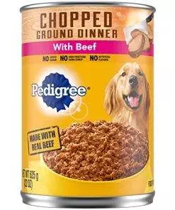 PEDIGREE CHOPPED GROUND DINNER Adult Canned Soft Wet Dog Food with Beef, 22 oz. Cans (Pack of 12)