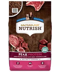 Rachael Ray Nutrish PEAK Natural Dry Dog Food, Open Prairie Recipe with Beef, Venison & Lamb, 23 Pound Bag, Grain Free (Packaging May Vary)