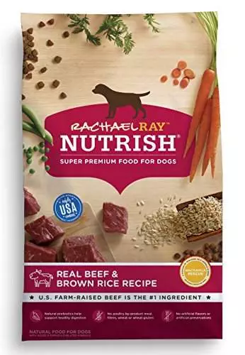 Rachael Ray Nutrish Premium Natural Dry Dog Food, Real Beef & Brown Rice Recipe, 6 Pounds