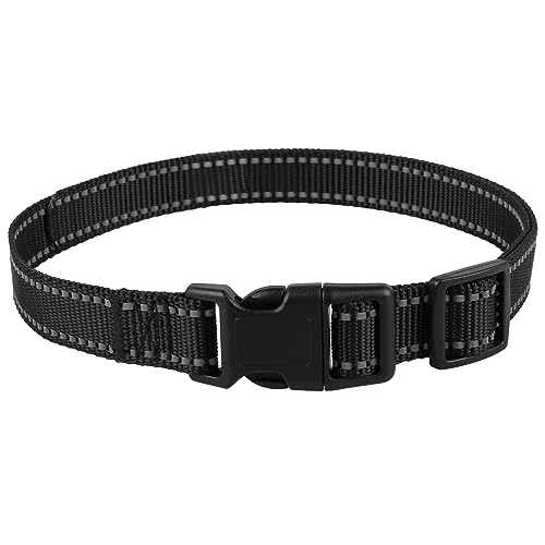 3/4 Replacement Collar Strap with no Hole-Compatible with Nearly All Brands and Underground Electric Fences and Electric Training Collars,Dog Collar for Wireless Dog Fence Collar Device(Black)