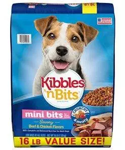 Kibbles ‘N Bits Small Breed Mini Bits Savory Beef & Chicken Flavors Dog Food, 16-Pound(Pack of 1)