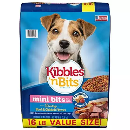 Kibbles ‘N Bits Small Breed Mini Bits Savory Beef & Chicken Flavors Dog Food, 16-Pound(Pack of 1)