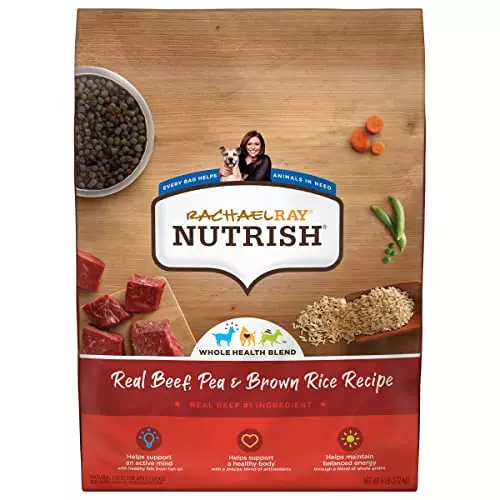 Rachael Ray Nutrish Premium Natural Dry Dog Food, Real Beef, Pea, & Brown Rice Recipe, 6 Pound Bag (Packaging May Vary)