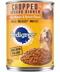 PEDIGREE CHOPPED GROUND DINNER Adult Canned Soft Wet Dog Food, Filet Mignon & Bacon Flavor, 13.2 oz. Cans (Pack of 12)