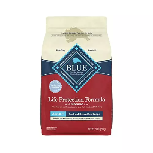 Blue Buffalo Life Protection Formula Natural Adult Dry Dog Food, Beef and Brown Rice 5-lb Trial Size Bag