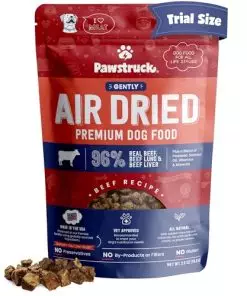 Pawstruck All Natural Air Dried Dog Food w/Real Beef – Grain Free, Made in USA, Non-GMO & Vet Recommended – High Protein Limited Ingredient Full-Feed – for All Breeds & Ages – 2.5oz Trial Bag