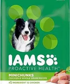 IAMS Adult Minichunks Small Kibble High Protein Dry Dog Food with Real Chicken, 3.3 lb. Bag