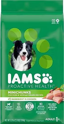 IAMS Adult Minichunks Small Kibble High Protein Dry Dog Food with Real Chicken, 3.3 lb. Bag