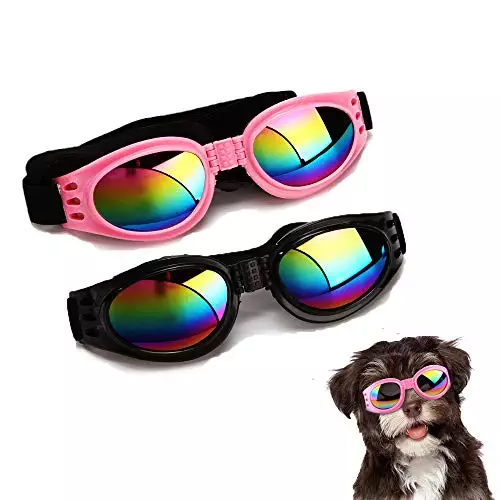 2Pcs Stylish Pet Glasses Cool Dog Sunglasses Dog Doggles Waterproof Windproof Eyewear UV Protection Sunglass for Big Dog