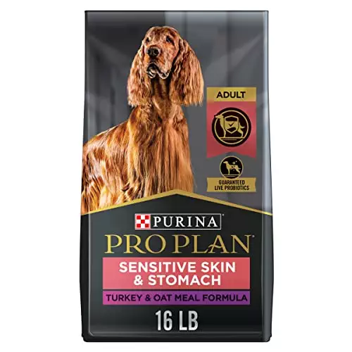 Purina Pro Plan Sensitive Skin and Stomach Dog Food with Probiotics for Dogs, Turkey & Oat Meal Formula – 16 lb. Bag