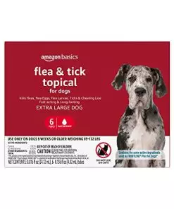 Amazon Basics Flea and Tick Topical Treatment for X-Large Dogs (89-132 lbs), 6 Count (Previously Solimo)