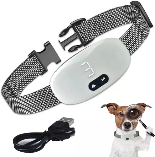 Dog Bark Collar – Shock Collar for Large/Medium/Small Dog, Rechargeable Anti Barking Device with 7 Sensitivity Levels & 8 Shock and Vibration Levels, Weatherproof & Durable Bark Collar for Dogs