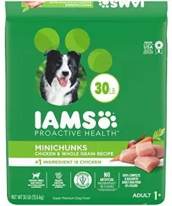 IAMS Adult Minichunks Small Kibble High Protein Dry Dog Food with Real Chicken, 30 lb. Bag,(Packaging may vary)