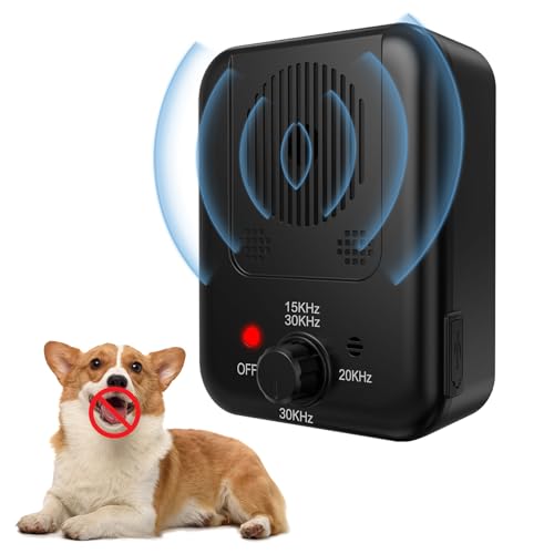 Anti Barking Devices, Ultrasonic Dog Barking Control Devices with 3 Modes, Dog Bark Deterrent Device Bark Box Sonic Dog Barking Deterrent Devices for Indoor & Outdoor Use, Safe for Dogs & People