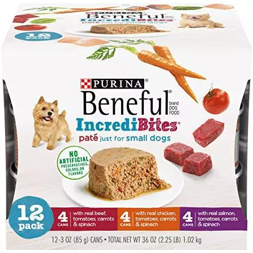 Purina Beneful Small Breed Wet Dog Food Variety Pack, IncrediBites Pate -2 (12) 3 oz. Cans