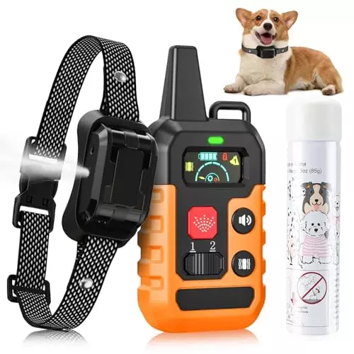 Citronella Dog Collar, Spray Dog Collar, with Buzzer/Vibration/Spray Mode & 6 Adjustable Sensitivities Waterproof Spray Bark Collar, Suitable for Small, Medium & Large Dogs