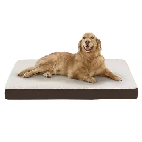 Codi Dog Bed for Large Dogs – Orthopedic Dog Beds with Memory Foam Layer, Reversible Dog Mat with Removable Cover, Waterproof Pet Bed Machine Washable, Brown