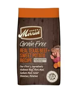 Merrick Premium Grain Free Dry Adult Dog Food, Wholesome And Natural Kibble, Real Texas Beef And Sweet Potato – 22.0 lb. Bag