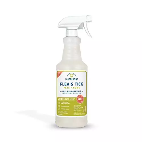 Wondercide – Flea, Tick & Mosquito Spray for Dogs, Cats, and Home – Flea and Tick Killer, Control, Prevention, Treatment – with Natural Essential Oils – Pet and Family Safe – Lemongrass 32 oz