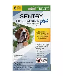 SENTRY PET CARE SENTRY Fiproguard Plus for Dogs, Flea and Tick Prevention for Dogs (23-44 Pounds), Includes 6 Month Supply of Topical Flea Treatments