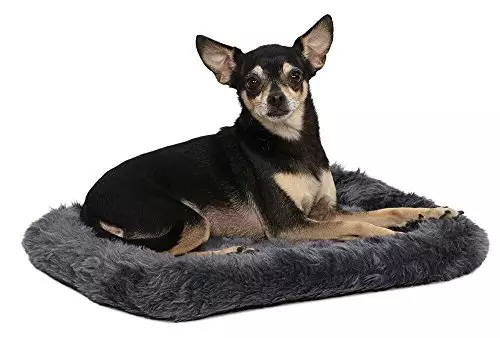 MidWest Homes for Pets Bolster Dog Bed 18L-Inch Gray Dog Bed or Cat Bed w/ Comfortable Bolster | Ideal for “Toy” Dog Breeds & Fits an 18-Inch Crate | Easy Maintenance Machine Wash & Dry