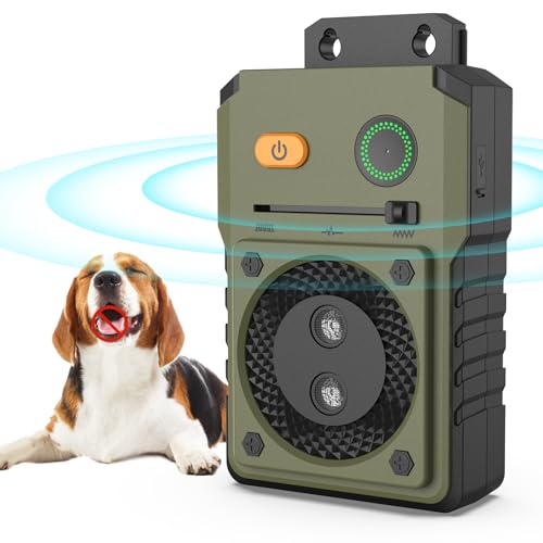 Anti Dog Barking Device Ultrasonic, 50FT Range Bark Control Device with Dual Speakers, 3 Modes Sonic Bark Deterrents for Large Small Dogs, Waterproof Indoor Outdoor Bark Box for Neighbor’s Dog