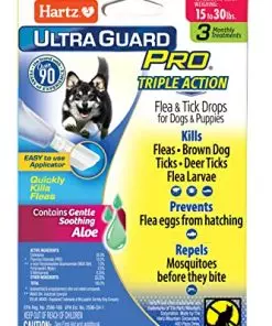 Hartz UltraGuard Pro Topical Flea & Tick Prevention for Dogs and Puppies – 15-30 lbs, 3 Monthly Treatments