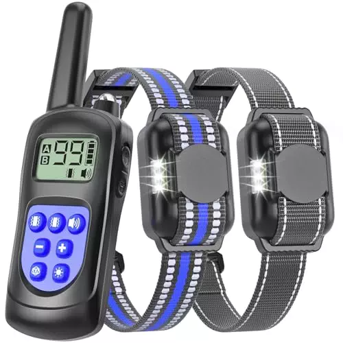 Brapezie Dog Training Collar 2 Dogs No Shock, Vibrating Dog Collars, No Shock Collar with Remote Up to 2000ft Remote Range, only Sound and Vibration Collar for Training Dogs