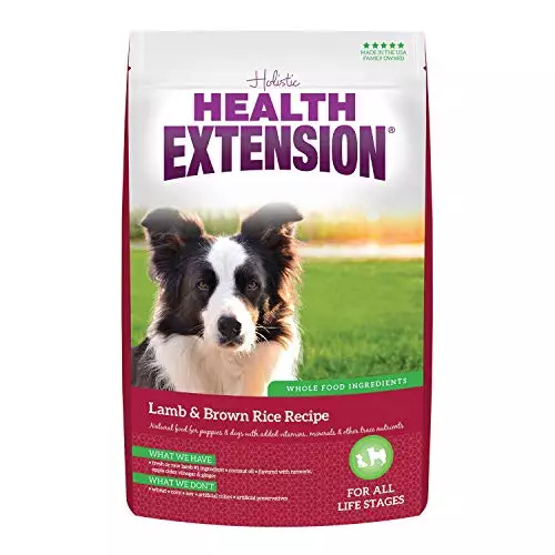 Health Extension Dry Dog Food, Natural Food for All Puppies & Dogs with Added Vitamins & Mineral, Lamb & Brown Rice Recipe (15 Pound / 9.07 Kg)