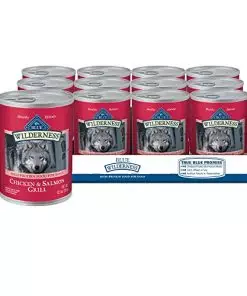 Blue Buffalo Wilderness High Protein, Natural Adult Wet Dog Food, Salmon & Chicken Grill 12.5-oz cans (Pack of 12)