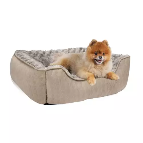 SMLAGEL Small Dog Bed Washable,Dog Bed for Small Dogs, Dog Sofa Bed Anti-Slip Bottom Calming Dog Bed Breathable Soft Puppy Bed Durable (20”x 19”x 6.5”)