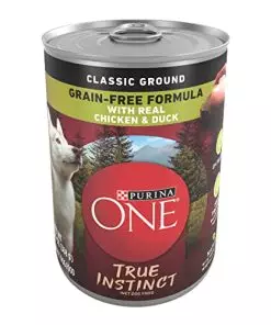 Purina ONE Classic Ground Natural Grain Free Wet Dog Food, True Instinct with Real Chicken and Duck – 13 Oz. Can