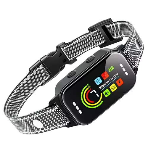 Dog Bark Collar,Bark Collar for Large Medium Small Dogs 8-130lbs, Smart AI Barking Collar,Bark Training Collar with 7 Adjustable Sensitivity Beep Vibration Shock