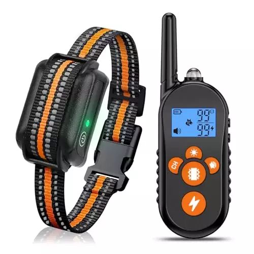 Petivize Dog Shock Collar, 2500FT Dog Training Collar with 4 Training Modes, IPX7 Waterproof Shock Collar, Rechargeable Electric Collar for 20-110lbs Medium Large Small Dogs