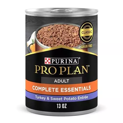 Purina Pro Plan Grain Free Dog Food Wet Pate, Turkey and Sweet Potato Entree – 13 oz. Can(Pack of 12)