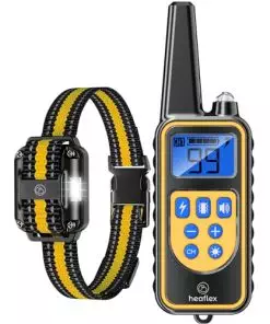 Heaflex Electric Dog Training Collar with Remote 1640FT, E-Shock, Safe Training Modes, Rechargeable IP67 Waterproof Collars for 1 Dog (Yellow)