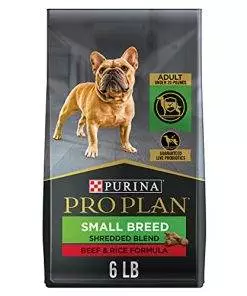 Purina Pro Plan High Protein Small Breed Dog Food, Shredded Blend Beef & Rice Formula – 6 lb. Bag