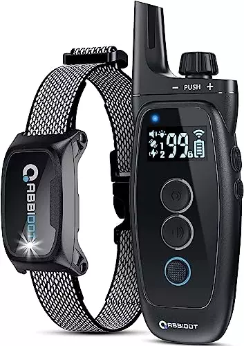ABBIDOT 3300ft Shock Collar with 151 Levels(for 5~130 Lbs Dogs) – Dog Training Collar – Waterproof E Collar 5 Training Modes Dog Shock Collar for Small Medium Large Dogs