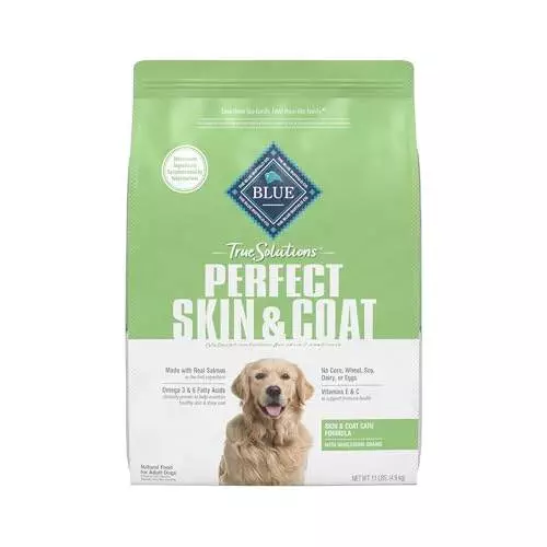 Blue Buffalo True Solutions Perfect Skin & Coat Natural Adult Dry Dog Food, Salmon, 11-lb