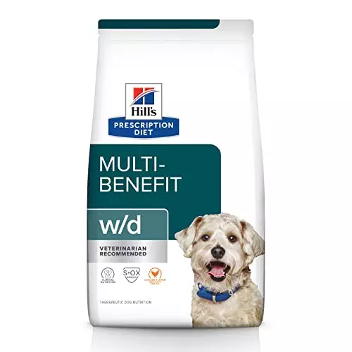 Hill’s Prescription Diet w/d Multi-Benefit Digestive/Weight/Glucose/Urinary Management Chicken Flavor Dry Dog Food, Veterinary Diet, 27.5 lb. Bag