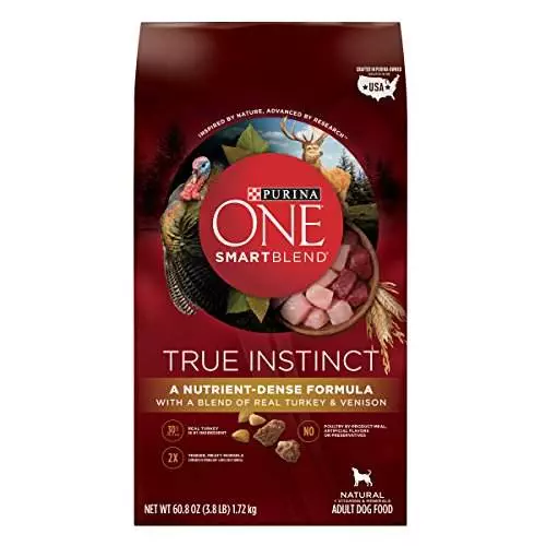 Purina ONE High Protein, Natural Dry Dog Food, True Instinct With Real Turkey & Venison – 3.8 lb. Bag