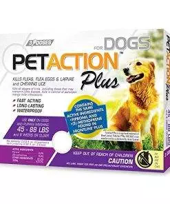 Pet Action Plus Flea & Tick Treatment for Large Dogs, 45-88 lbs, 3 Month Supply