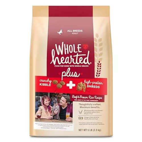 WholeHearted Plus Beef & Brown Rice Recipe with Whole Grains Plus Dry Dog Food, 5 lbs.