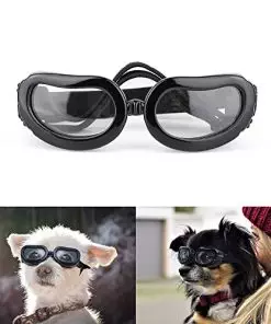 Dog Sunglasses Small Breed, UV Protection Small Dog Goggles, Wind Dust Proof Small Goggles with Adjustable Straps, Clear