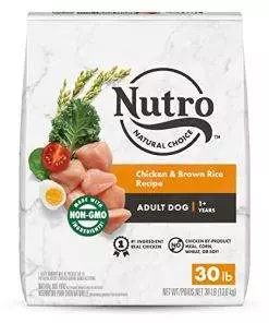 NUTRO NATURAL CHOICE Adult Dry Dog Food, Chicken & Brown Rice Recipe Dog Kibble, 30 lb. Bag