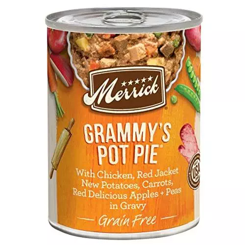 Merrick Grain Free Wet Dog Food Grammy’s Pot Pie – (12) 12.7 oz. Cans (Adult Favorites)